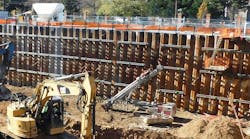 Example image of steel sheet piles used as support of excavation