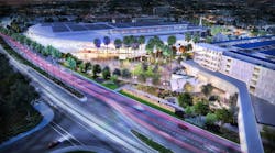 The expansion of the convention center in Ontario, Calif., will double the size and event capacity of the current building. Rendering Credit: HMC Architects