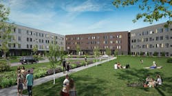 Rendering courtesy Gilbane Development Company, P3 student housing project with 176 units slated for Purdue University Fort Wayne