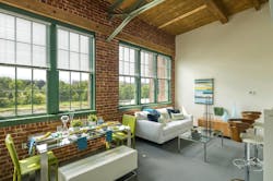 Before and after photos of the Waltham Watch Factory conversion to residential. © Richard Mandelkorn Photography