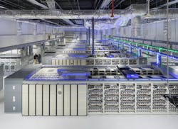 Data Center Storage Unit Rows Upon Rows Of Racks