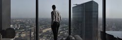Man in Shirt in Luxury Apartment in City