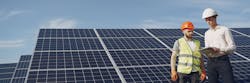 Electricians Inspecting the Solar Panels