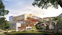 HGA unveils plans to transform an abandoned rock quarry into a new research and innovation campus for Cell Signaling Technology (CST). Rendering courtesy HGA