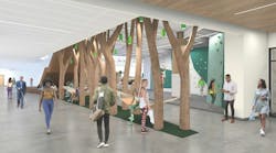 A hammock grove is one of many wellness amenities within the Student Recreation & Wellness Center at Michigan State University, whose costs are being partly defrayed by a dedicated $340 per year student fee.