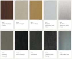 Various textures and colors available