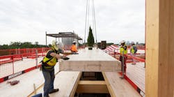 Topping off construction of Brookhaven (Ga.) City Centre with mass timber component. Image; Courtesy of McCarthy