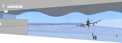 A sketch model developed with key features, material suggestions, and entourage